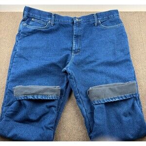 Lee Relaxed Fit Fleece Lined Denim Jeans Men's 42X29 Outdoor